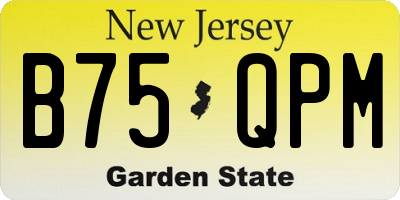 NJ license plate B75QPM