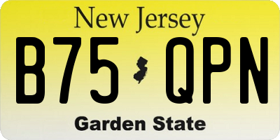 NJ license plate B75QPN