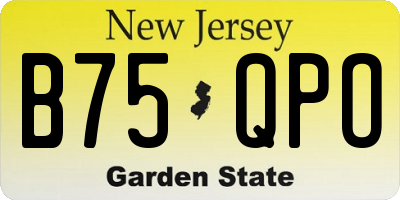 NJ license plate B75QPO