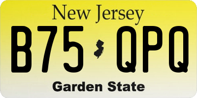 NJ license plate B75QPQ