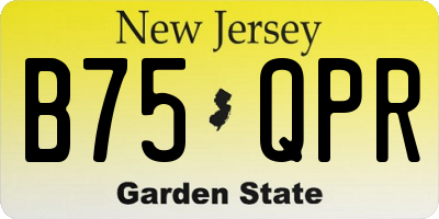 NJ license plate B75QPR