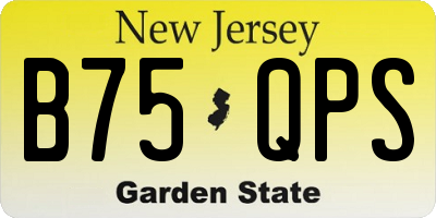 NJ license plate B75QPS