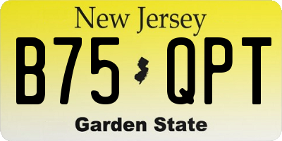 NJ license plate B75QPT