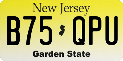 NJ license plate B75QPU