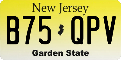 NJ license plate B75QPV