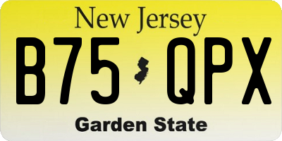 NJ license plate B75QPX