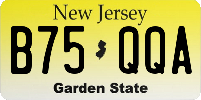 NJ license plate B75QQA