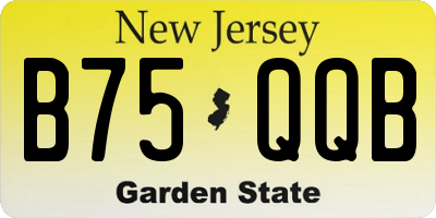 NJ license plate B75QQB