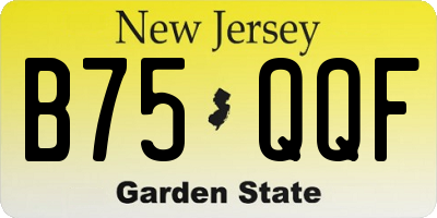 NJ license plate B75QQF