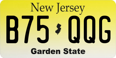 NJ license plate B75QQG