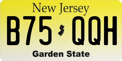 NJ license plate B75QQH