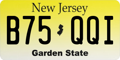 NJ license plate B75QQI