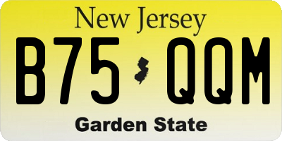 NJ license plate B75QQM