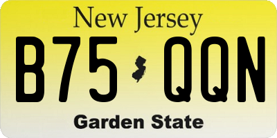 NJ license plate B75QQN