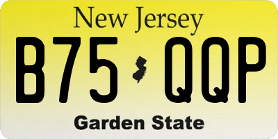 NJ license plate B75QQP