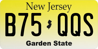 NJ license plate B75QQS