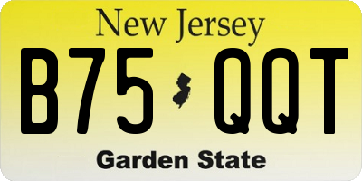 NJ license plate B75QQT