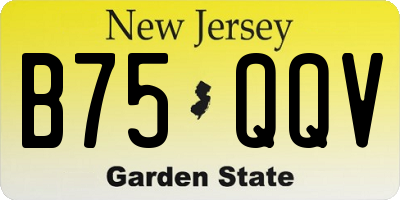 NJ license plate B75QQV