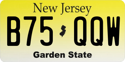 NJ license plate B75QQW