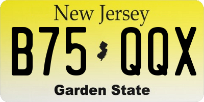 NJ license plate B75QQX