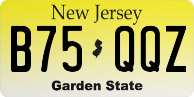 NJ license plate B75QQZ