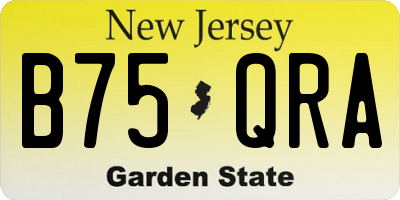 NJ license plate B75QRA