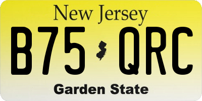 NJ license plate B75QRC