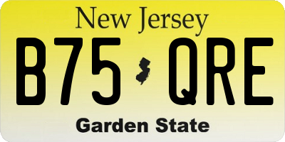 NJ license plate B75QRE