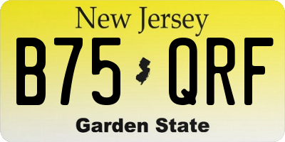 NJ license plate B75QRF