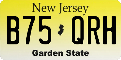 NJ license plate B75QRH
