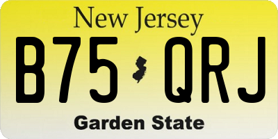 NJ license plate B75QRJ