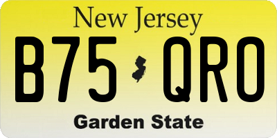 NJ license plate B75QRO