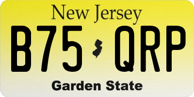 NJ license plate B75QRP