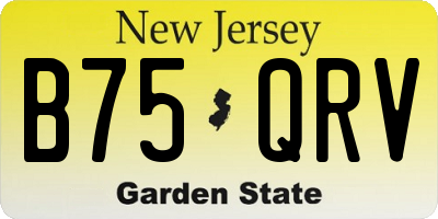 NJ license plate B75QRV