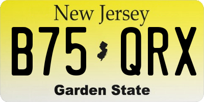 NJ license plate B75QRX