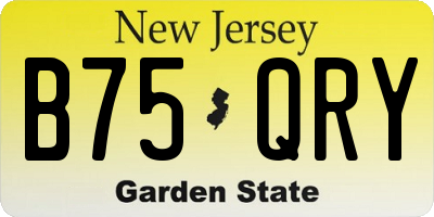 NJ license plate B75QRY