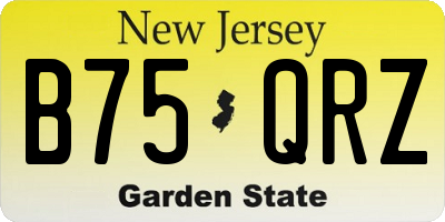 NJ license plate B75QRZ