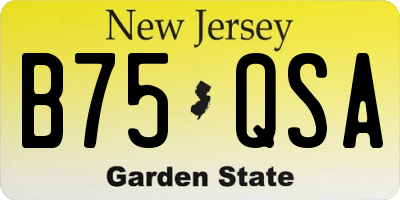 NJ license plate B75QSA