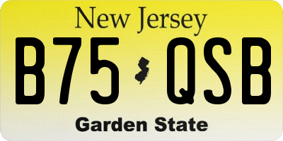NJ license plate B75QSB