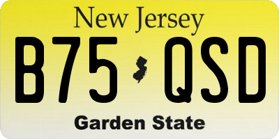 NJ license plate B75QSD