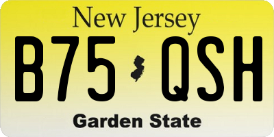 NJ license plate B75QSH