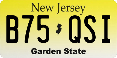 NJ license plate B75QSI