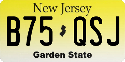 NJ license plate B75QSJ