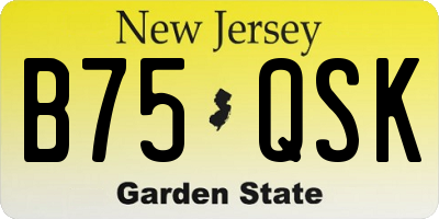 NJ license plate B75QSK