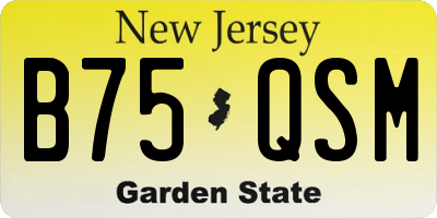 NJ license plate B75QSM