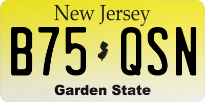 NJ license plate B75QSN