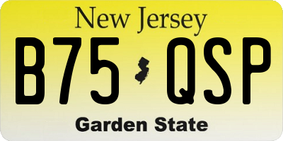 NJ license plate B75QSP