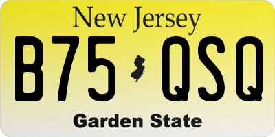 NJ license plate B75QSQ