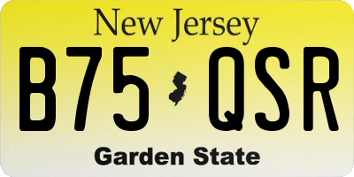 NJ license plate B75QSR