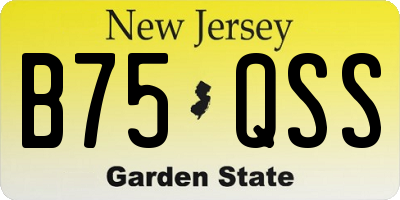 NJ license plate B75QSS